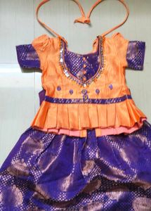 Purple &amp; Gold Saree with Blouse