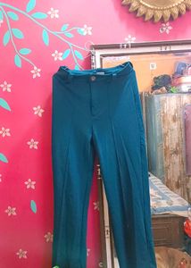 Teal High Waisted Trousers (Branded)