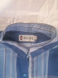 Classic Blue Cotton Shirt | Size 42