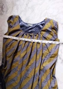 Double Layered Striped Top with Belt