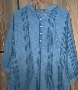 Grey Striped Tunic Top