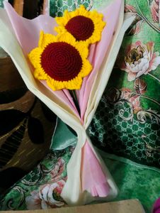 Handmade Knitted Sunflower Bouquet