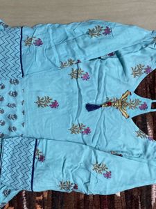 Elegant Blue Printed Kurta Set