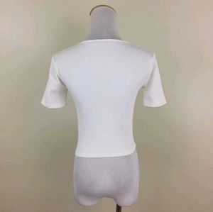 Zara White Cutout Top