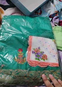 Emerald Green Embroidered Fabric
