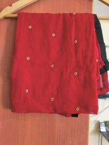Red Anarkali Embroidered Suit Set