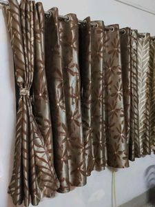 Elegant Brown Floral Roman Shade Window Curtain