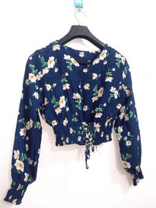 Cute Printed Floral Crop Top
