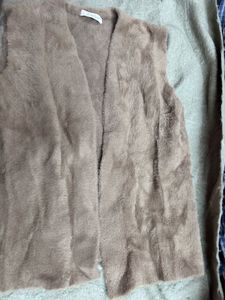 Fuzzy Sleeveless Cardigan