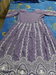 Embroidered Purple Anarkali Dress