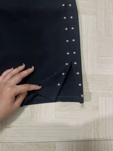 Black Studded Mini Skirt