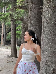 Cute White  satin Top