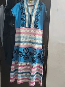 Blue Patterned Summer Dress