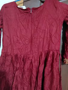 Maroon &amp; Gold Embellished Outfit