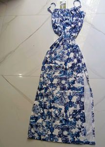 Blue &amp; White Toile Maxi Dress