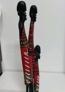 Wooden Massai Family Hand carved.