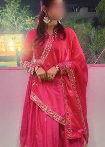 Elegant Pink Ethnic Lehnga with Embroidery