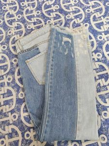 Two-Tone Denim Jeans