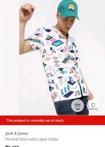 Funky Graphic Print Short Sleeve Button-Down