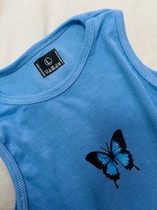 Blue Butterfly Tank Top