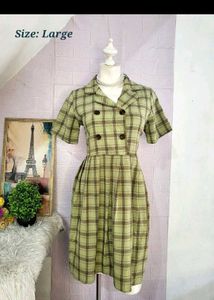 Gingham Korean Dress