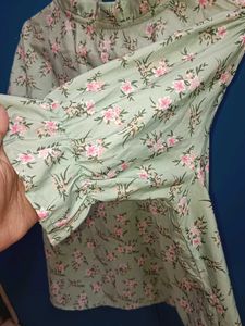 Floral Print Top with Ruffled Details
