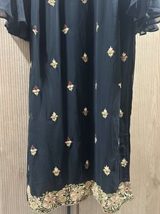 Black Embroidered Kurta