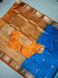 Beautiful Pure Kanchipuram Silk Saree With Blouse