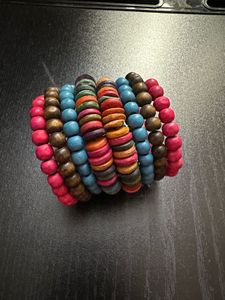Colorful Wood Bead Bracelets
