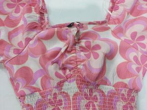 Zudio Pink Puffed Sleeve Top