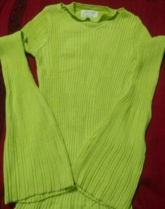 Lime Green Ribbed Top
