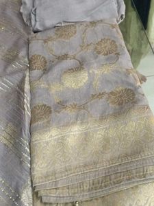 Elegant Grey &amp; Gold Salwar Kameez Suit