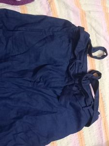 Blue Culottes with Tie Waist