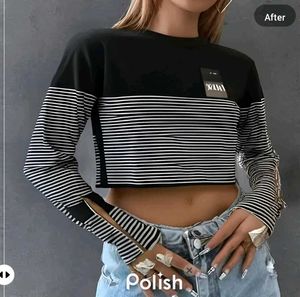 New With Tag Zara Crop Knitted Stripped Top