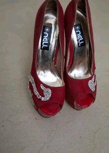 Red Embellished HIgh  Heels