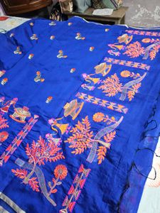 Blue Embroidered Saree