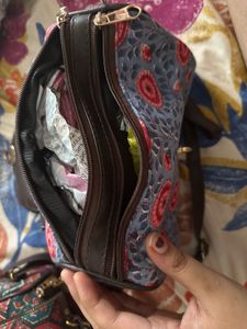 Floral Print Barrel Bag