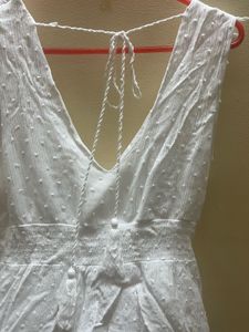 White Swiss Dot Ruffle Top