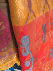 Elegant Orange &amp; Red Saree