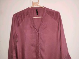 Mauve Button-Down Blouse