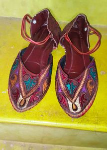 Vintage Embroidered Ankle Strap Shoes