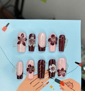 3D Trendy Floral Press-On Nails
