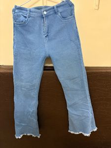 Frayed Hem Flare Jeans
