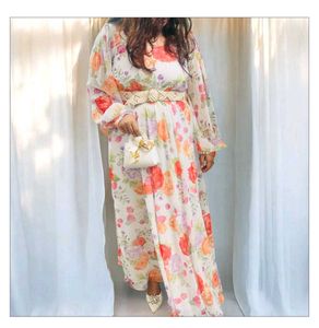 Floral Maxi Dress with Belt