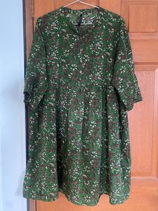 Flared One Piece Knee Length Dress