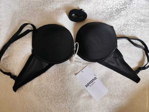 Black Push Up Bra with Straps