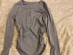 y2k fitted grey t shirt