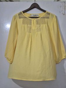 Yellow Office Wear Top