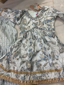 Floral Print Kurta with Sharara