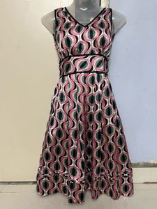 Pintrest silk Patterned Midi Dress